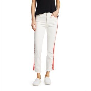 MOTHER Dazzler Crop Racing Stripe Jeans